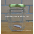 380ml hexagon storage glass jar